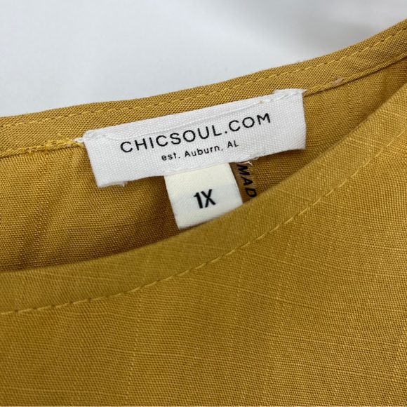 Chic Soul Plus Size Colorful, Pom-Pom, Baby Doll Top Ruffle Sleeve Size 1X - Picture 5 of 5